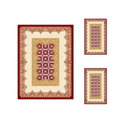 SHIRAZ 76071 (Rectangular, ( T 150X220 + 2T 75X120 ), BORDEAUX)