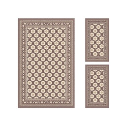 MELODIE 86602 (Rectangular, ( T 130X220 + 2T 60X110 ), MARRON BRONZE_IVOIRE)