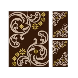 AZHAR 90730 (Rectangulaire, ( T 160X220 + 2T 60X110 ), MARRON CHOCO)