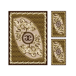 AZHAR 90720 (Rectangular, ( T 160X220 + 2T 60X110 ), MARRON CHOCO)