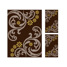 AZHAR 90731 (Rectangulaire, ( T 160X220 + 2T 60X110 ), MARRON CHOCO)