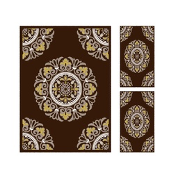 AZHAR 92091 (Rectangulaire, ( T 160X220 + 2T 60X110 ), MARRON CHOCO)