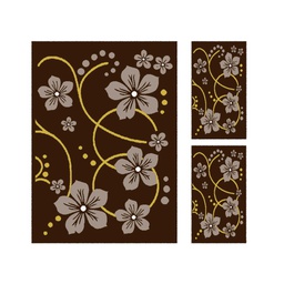 AZHAR 92101 (Rectangulaire, ( T 160X220 + 2T 60X110 ), MARRON CHOCO)