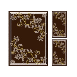 AZHAR 92111 (Rectangulaire, ( T 160X220 + 2T 60X110 ), MARRON CHOCO)