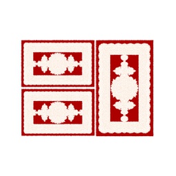 IZMIR 73353 (Rectangular, ( T 80X130 + 2T 65X100 ), BORDEAUX)