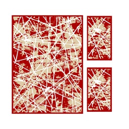 IZMIR 88880 (Rectangulaire, ( T 160X220 + 2T 60X110 ), BORDEAUX)