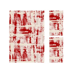 DUBAI 9459O (Rectangulaire, ( T 160X220 + 2T 60X110 ), BORDEAUX)
