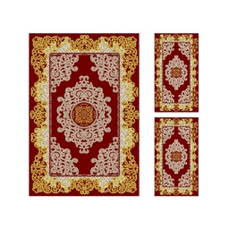 بلازا 92350 (مستطيل, ( T 150X220 + 2T 60X110 ), أحمر عنابي)