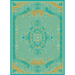 MELODIE 8661A (Rectangulaire, 190X275, VERT TURQUOISE_CREME)