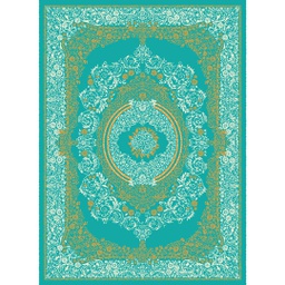 ميلودي 8904A (مستطيل, 190X275, أخضر تركوازي / قشدي)