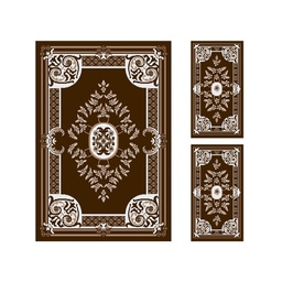 CIRTA 92997 (Rectangular, ( T 150X220 + 2T 60X110 ), MARRON BORDEAUX)