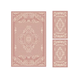 MELODIE 8661D (Rectangulaire, ( T 130X220 + 2T 60X110 ), BOIS DE ROSE_IVOIRE)