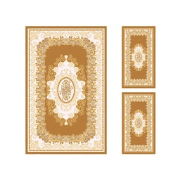 ISHRAK 8642C (Rectangulaire, ( T 140X220 + 2T 60X110 ), MARRON MIEL)