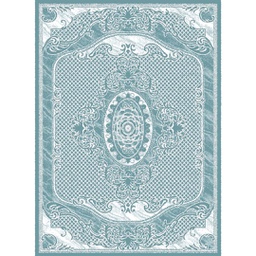 MELODIE 8661A (Rectangulaire, 190X275, BLEU CYAN_GRIS CLAIR)