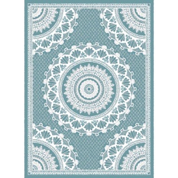 MELODIE 8662A (Rectangulaire, 190X275, BLEU CYAN_GRIS CLAIR)