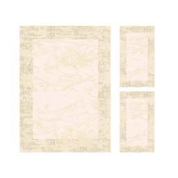 MUGLA 96630 (Rectangulaire, ( T 160X220 + 2T 60X110 ), ECRU SHRINK - CHAMPAGNE)