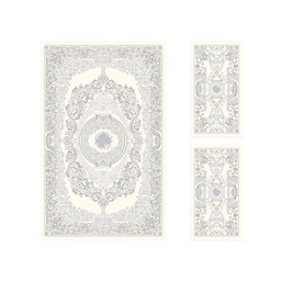MELODIE 8904A (Rectangulaire, ( T 130X220 + 2T 60X110 ), BLANC CASSE_GRIS CLAIRE)