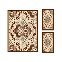 BRAGA 95660 (Rectangulaire, ( T 160X220 + 2T 60X110 ), MARRON BORDEAUX)