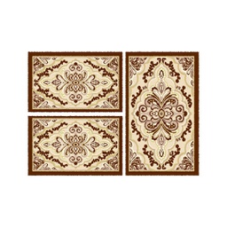 BRAGA 95660 (Rectangulaire, ( T 80X130 + 2T 65X100 ), MARRON BORDEAUX)