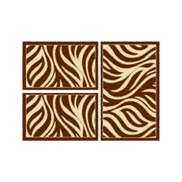 BRAGA 98723 (Rectangulaire, ( T 80X130 + 2T 65X100 ), MARRON BORDEAUX)
