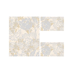 MADRID 93690 (Rectangulaire, ( T 100X130 + 2T 60X100 ), CREME SHRINK_GRIS CLAIR)