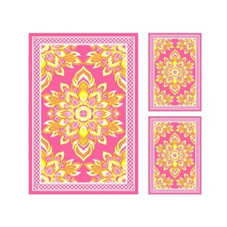 AZHAR 97160 (Rectangulaire, ( T 150X220 + 2T 60X110 ), ROSE BONBON)