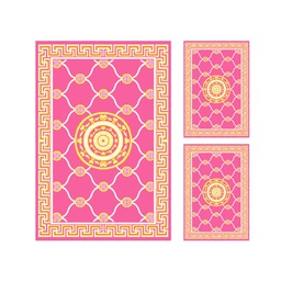 AZHAR 98810 (Rectangulaire, ( T 150X220 + 2T 60X110 ), ROSE BONBON)