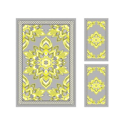 AZHAR 97160 (Rectangulaire, ( T 150X220 + 2T 60X110 ), GRIS CLAIRE)