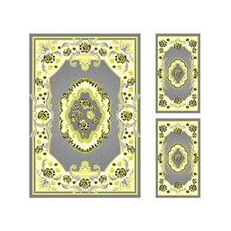 AZHAR 97170 (Rectangular, ( T 150X220 + 2T 60X110 ), GRIS FONCE)
