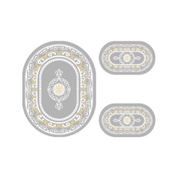 PLAZA 92380 (Ovale, ( O 100X130 + 2O 60X100 ), GRIS CLAIRE)