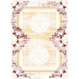 OZEL 96740 (Rectangulaire, 200X280, ECRU SHRINK / BORDEAUX)