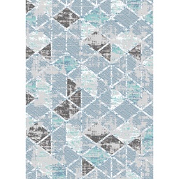 MADRID 99870 (Rectangulaire, 200X280, ECRU SHRINK / BLEU TURQUOISE)
