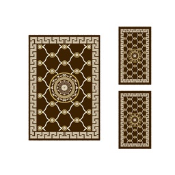 AZHAR 98810 (Rectangulaire, ( T 150X220 + 2T 60X110 ), MARRON CAFE)