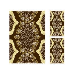 AZHAR 98820 (Rectangulaire, ( T 150X220 + 2T 60X110 ), MARRON CAFE)