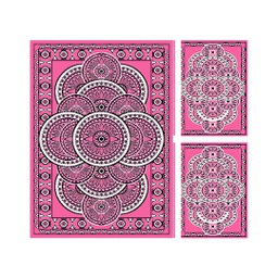 AZHAR A1820 (Rectangulaire, ( T 150X220 + 2T 60X110 ), ROSE BONBON)