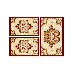 VALENCIA 58290 (Rectangular, ( T 80X130 + 2T 65X100 ), BORDEAUX_CREME)