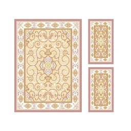 VALENCIA 51124 (Rectangulaire, ( T 160X220 + 2T 60X110 ), BOIS DE ROSE_CREME)