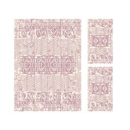 دبي A0971 (مستطيل, ( T 160X220 + 2T 60X110 ), وردي خشبي)