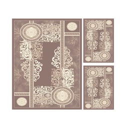 NOUR 5392X (Rectangulaire, ( T 140X220 + 2T 60X110 ), BRUN PALE)