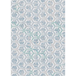 MADRID 99860 (Rectangular, 200X280, SHRINK GRIS CLAIR / BLEU TRQ)