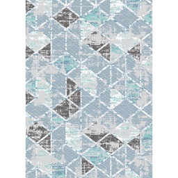 MADRID 99870 (Rectangular, 200X280, SHRINK GRIS CLAIR / BLEU TRQ)