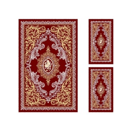 ISHRAK 85071 (Rectangulaire, ( T 140X220 + 2T 60X110 ), BORDEAUX)