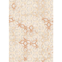 MADRID 99860 (Rectangulaire, 200X280, ECRU SHRINK - BRIQUE)