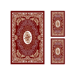 ISHRAK 85591 (Rectangular, ( T 140X220 + 2T 60X110 ), BORDEAUX)