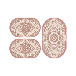 فالينسيا 93003 (بيضوي, ( O 80X130 + 2O 65X100 ), وردي خشبي / قشدي)