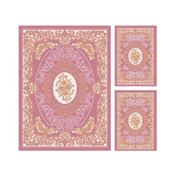 ISHRAK 85591 (Rectangular, ( T 140X220 + 2T 60X110 ), BOIS DE ROSE)