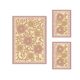 VALENCIA 76590 (Rectangulaire, ( T 150X220 + 2T 75X120 ), BOIS DE ROSE_CREME)