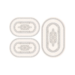 MADRID 92930 (Ovale, ( O 80X130 + 2O 65X100 ), ECRU SHRINK  - GRIS FONCÈ)