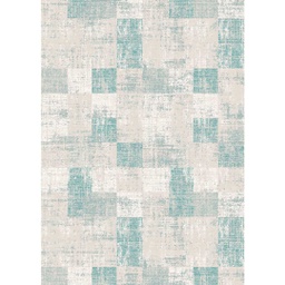 MADRID A0240 (Rectangulaire, 200X280, ECRU SHRINK / BLEU TURQUOISE)