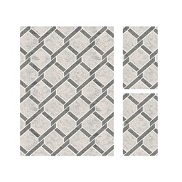 MADRID A0960 (Rectangulaire, ( T 160X220 + 2T 60X110 ), ECRU SHRINK  - GRIS FONCÈ)